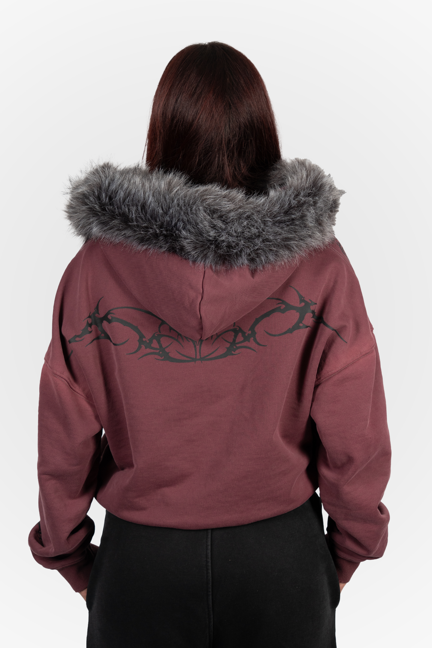 Red Fur-Zip Up Hoodie v2